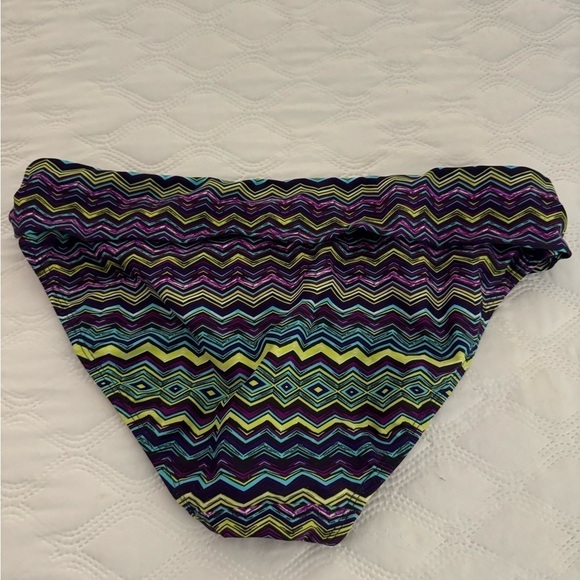 Athleta Geometric Bikini Bottoms Medium Aqua Purple Brown - Picture 5 of 5